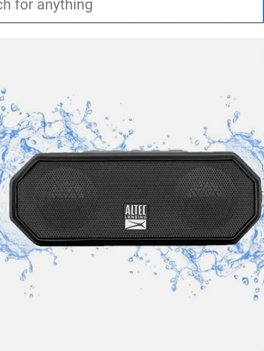Altec Lansing Jacket H20 4 Rugged Bluetooth Speaker Everything Proof Black